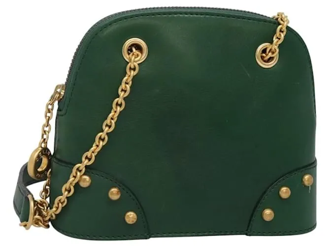 Céline Borsa a spalla CELINE in pelle verde oro Auth yk18399 D'oro
