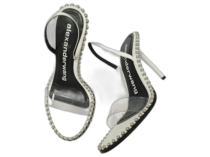 Sandali Nova in pelle bianca e PVC Alexander Wang NWOB usati Multicolore