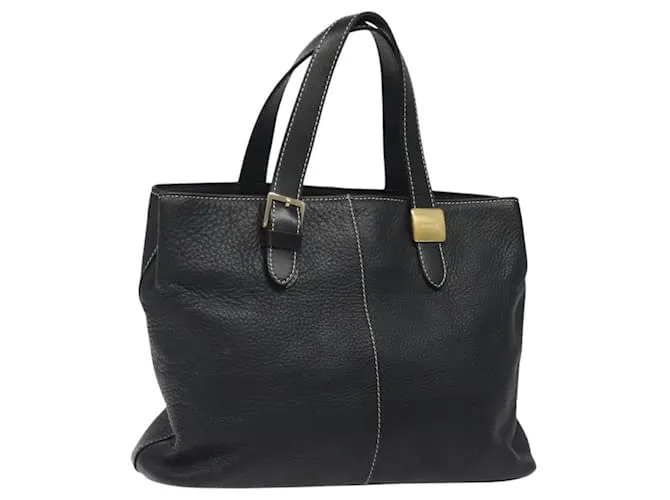 Autre Marque Borsa a mano Burberrys in pelle nera e oro Auth MX353 Nero D'oro