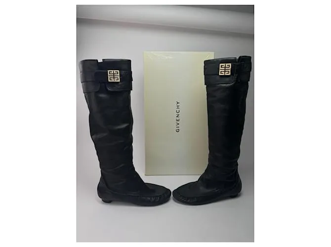 Stivali in pelle vintage Givenchy neri EU38 Nero
