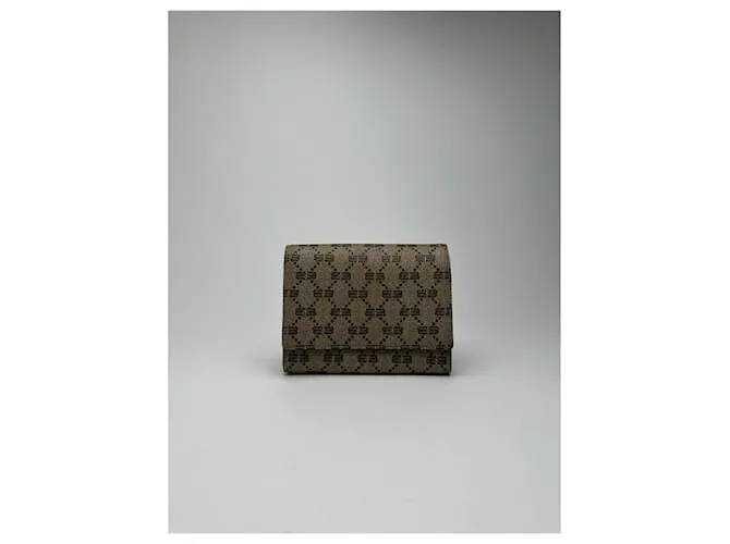 Portafoglio in pelle monogramma vintage Balenciaga marrone Cachi