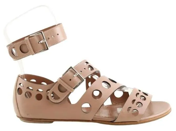 Alaïa Sandali in pelle marrone