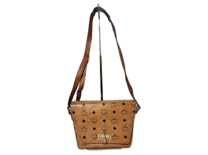 Borsa a tracolla in pelle MCM Vintage Visetos marrone