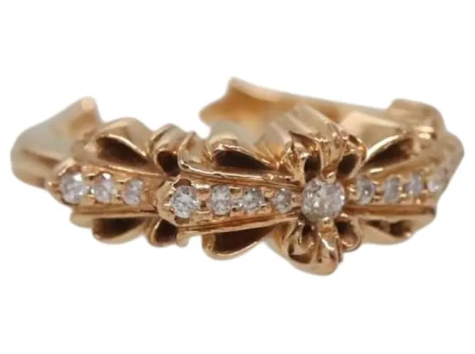 Anello Croce Floreale Chrome Hearts K22 Oro Rosa Auth PP640M D'oro