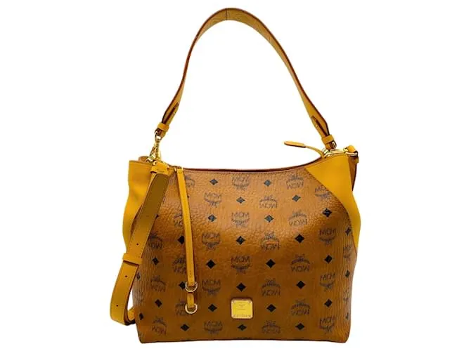 Borsa a Spalla Klara Visetos MCM Cognac Marrone