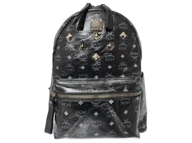 MCM Visetos Medium Sprinkle Stud Zaino Stark Nero Grigio