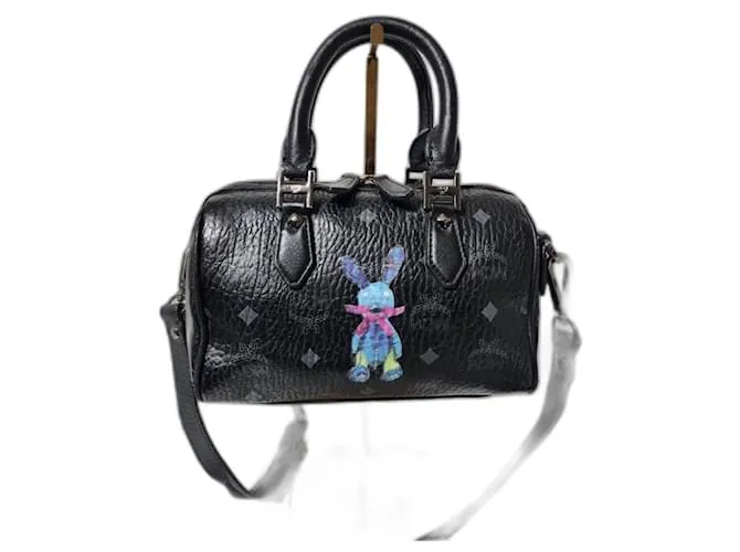 Borsa Boston piccola Visestos Rabbit MCM nera Nero