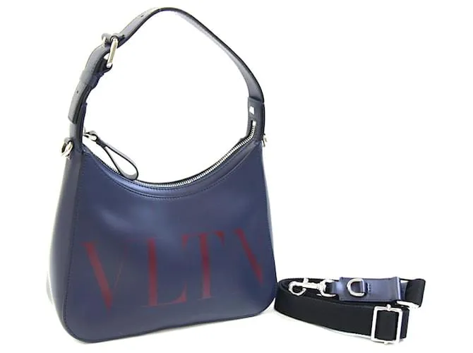 Borsa a Spalla Valentino VLTN Hobo Bordò Blu navy
