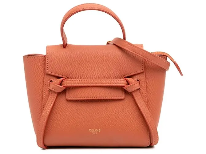 Céline Belt bag in pelle di vitello grana arancione Celine