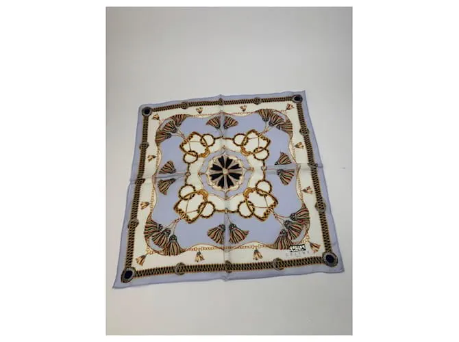 Céline Sciarpa vintage Celine blu marrone