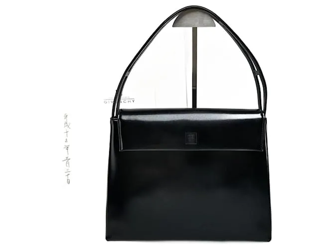 Borsa vintage in pelle verniciata 4G nera di Givenchy Nero