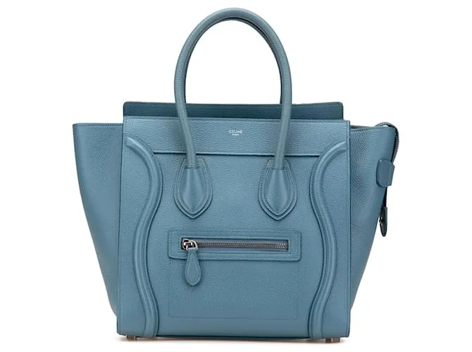 Luggage Céline Celine Blu Micro Pelle di Vitello Borsa da Viaggio Blu chiaro