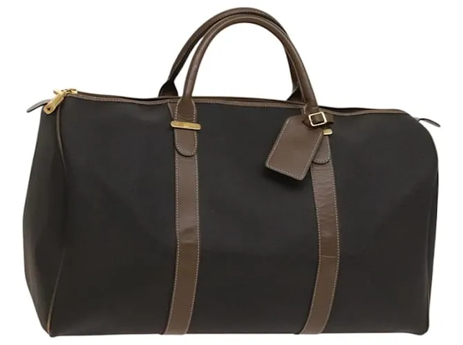Alfred Dunhill Borsa Boston Dunhill in PVC marrone Auth am8180