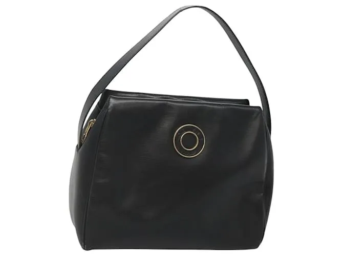Céline Borsa a mano CELINE in pelle nera e oro Auth 120782 Nero D'oro