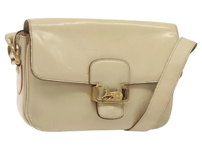 Céline Borsa a spalla CELINE in pelle bianca e oro Auth bs25844 Bianco D'oro