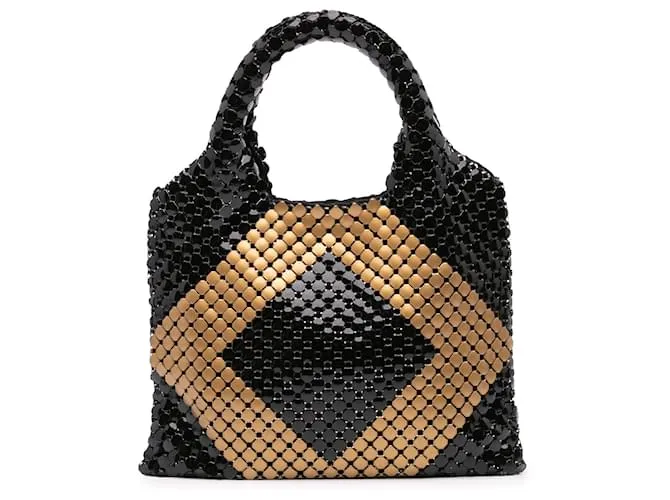 Borsa a mano in ottone nero con perline Bottega Veneta