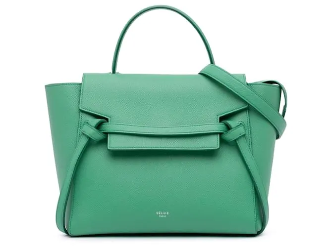 Céline Belt bag mini in pelle di vitello grana verde Celine