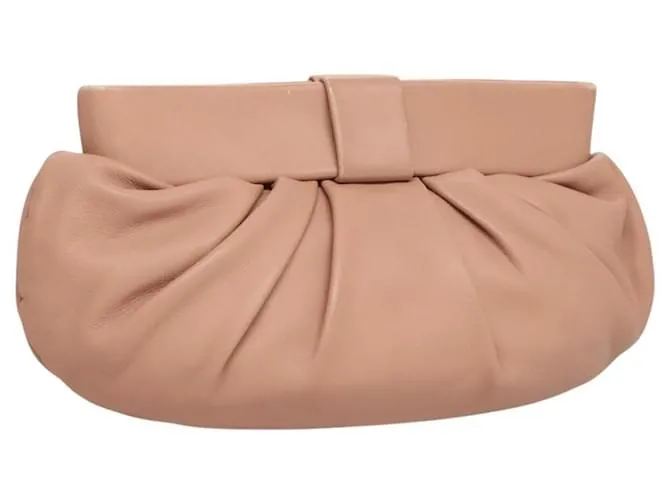VALENTINO Borsa Clutch in Pelle Rosa Oro Auth bs26076 D'oro