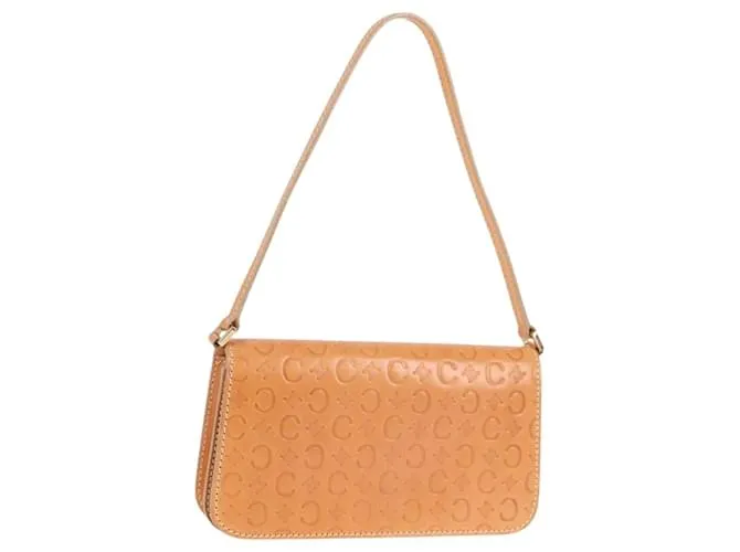Céline Pochette Accessorio in Tela Macadam Celine C Beige Oro Auth yk18393V D'oro