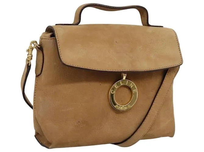 Céline Borsa a Spalla CELINE in Camoscio Marrone Oro Auth 120125 D'oro