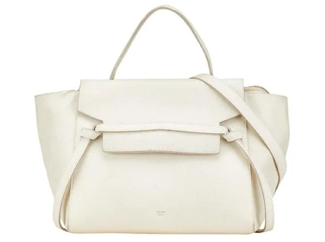 Céline Borsa a cintura in pelle Celine 2 in 1 Bianco
