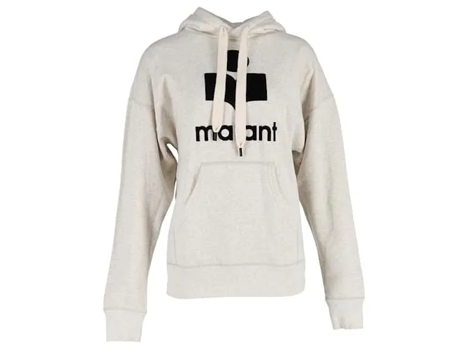 Felpa in cotone grigio con stampa del logo Isabel Marant Etoile