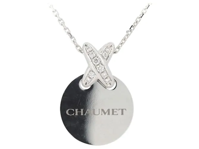 Collana Medaglia Liens Au750 Chaumet Edizione Limitata Argento Metallico