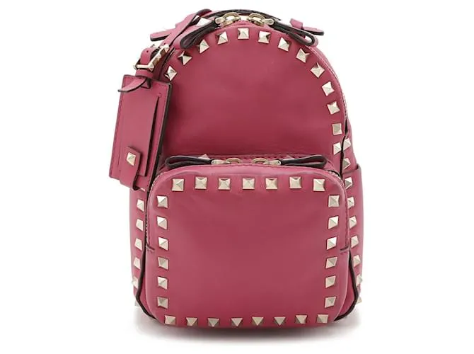 Zaino mini Rockstud in pelle Valentino Garavani fucsia Rosa