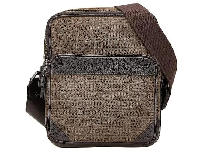 Borsa a spalla in tela e pelle Givenchy Marrone