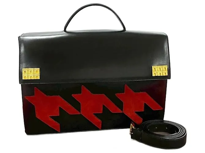 Céline Borsa a mano 2 in 1 in pelle di vitello Celine Triomphe Nero