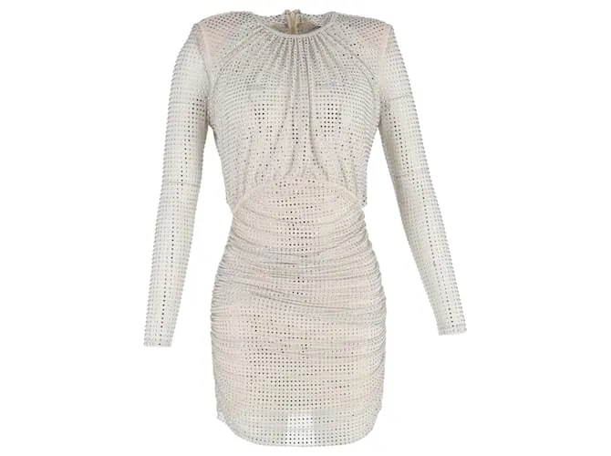 Self portrait Mini abito decorato in poliestere bianco di Self-Portrait Crudo