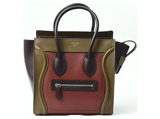 Céline Borsa a mano Celine in pelle di vitello Luggage Micro Shopper Rosso