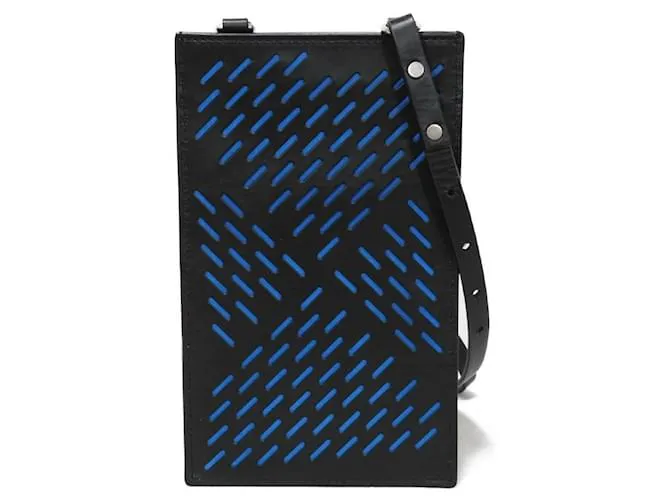 Borsa a spalla in pelle di vitello perforata Bottega Veneta Nero