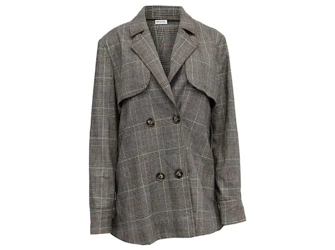 Self portrait Blazer a quadri multicolore in acrilico di Self-Portrait