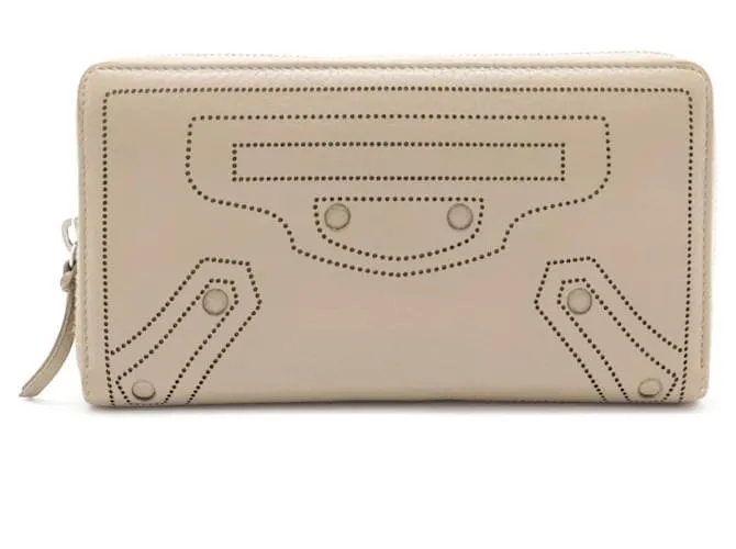 Portafoglio in pelle con zip Balenciaga Grigio