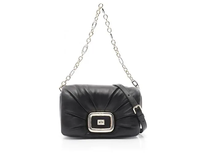 Borsa a spalla in pelle Viv' Shock di Roger Vivier RBWAOGJ0200YDRB999 Nero