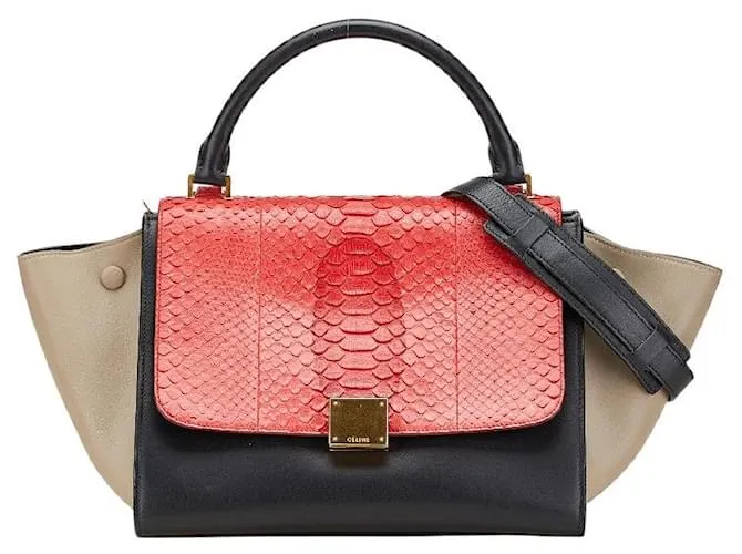 Céline Borsa 2 in 1 Celine Trapeze in pitone Nero