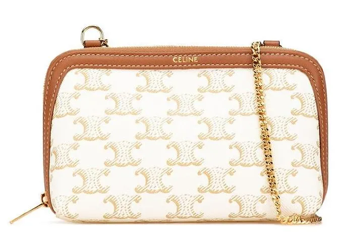 Céline Borsa a spalla in pelle PVC Triomphe di Celine Bianco