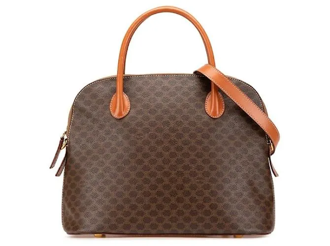 Céline Borsa a mano 2 in 1 in pelle PVC Celine Macadam Marrone