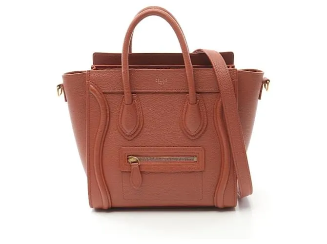 Céline Borsa a mano in pelle Celine Luggage Nano Shopper Metallico Bronzo