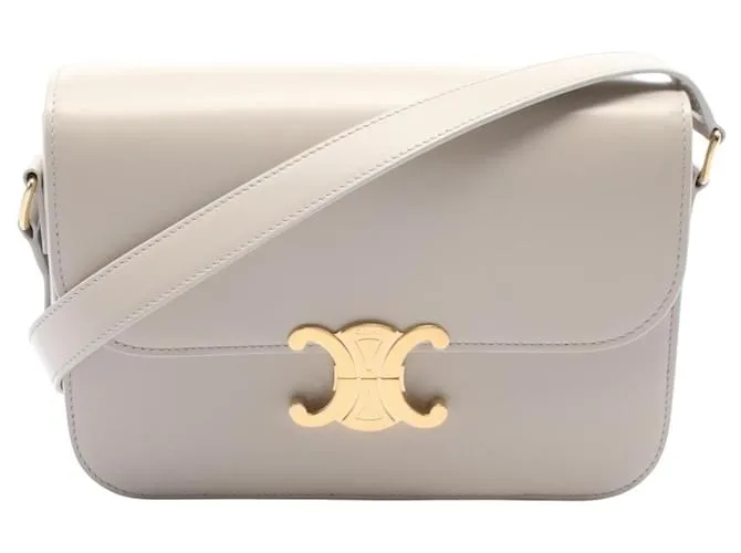 Céline Borsa a spalla in pelle TRIOMPHE MEDIUM di Celine Marrone Beige