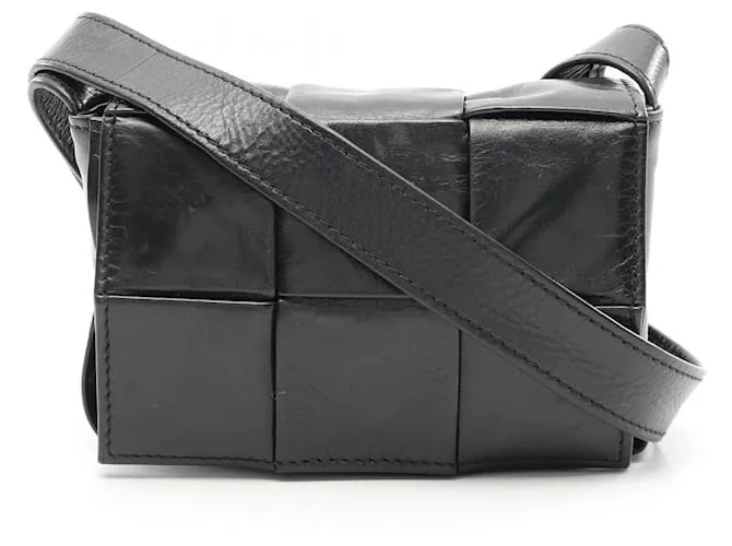 Borsa a Spalla in Pelle CANDY Cassette di Bottega Veneta Nero