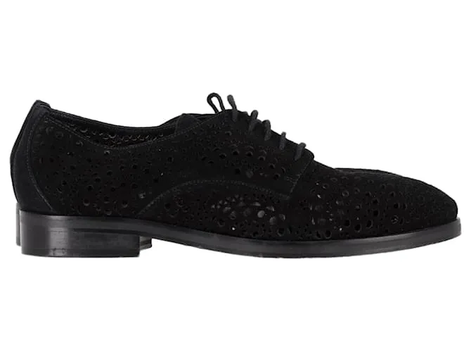 Oxford in suede marrone tagliato al laser Alaïa