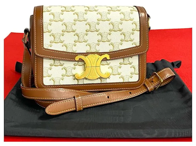 Céline Borsa a Spalla in Pelle Triomphe Celine Teen Marrone