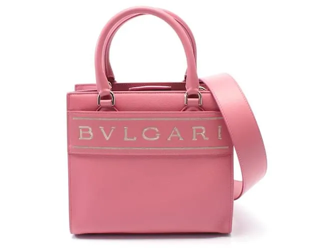 Borsa tote piccola 2 in 1 in pelle Bvlgari con logo Bulgari Rosa