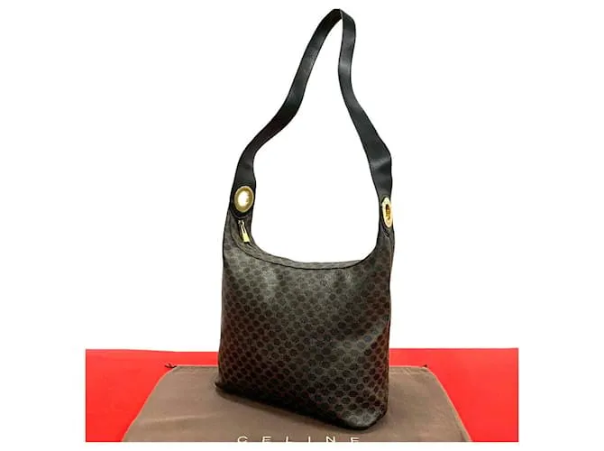 Céline Borsa a spalla in pelle Blazon di Celine Macadam Nero