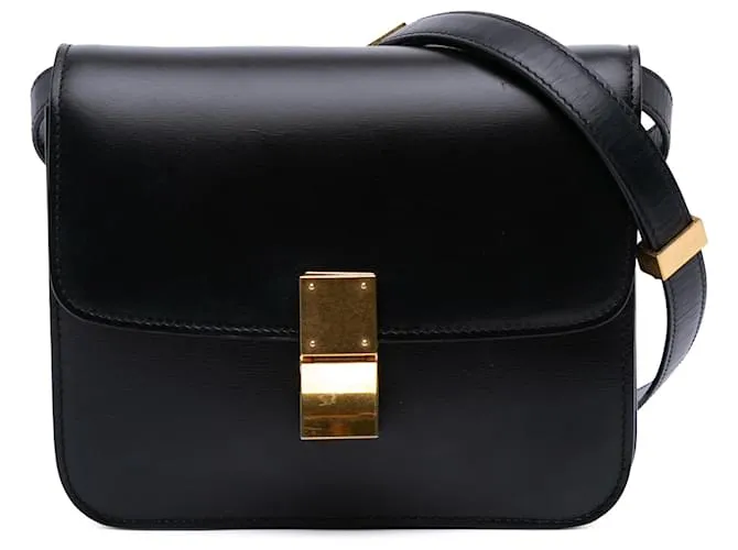 Classic Box Céline Celine Nero Adolescente Pelle di Vitello Scatola Classica