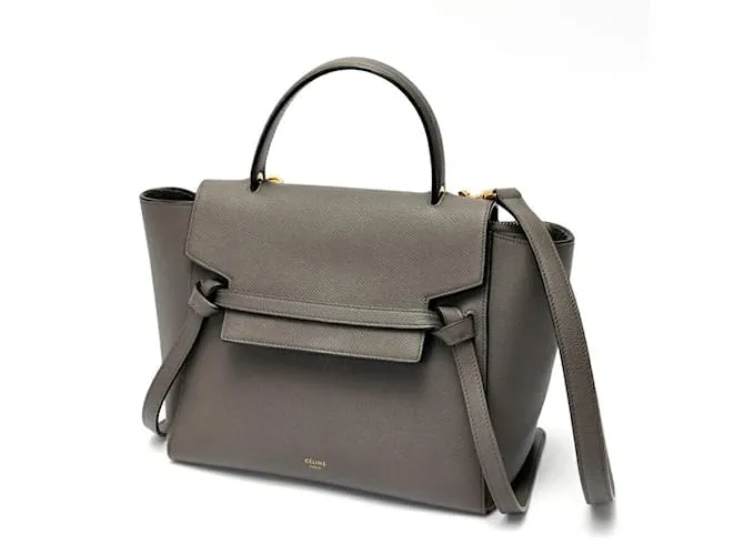 Céline Borsa a cintura in pelle grigia Celine Micro Marrone
