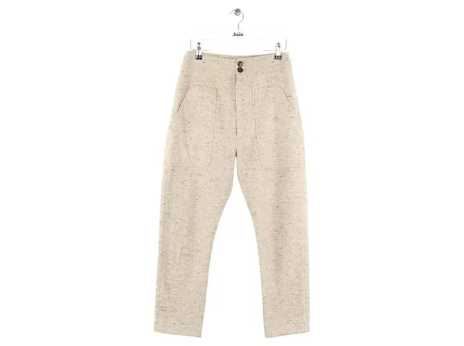 Isabel Marant Etoile Pantaloni dritti in cotone beige