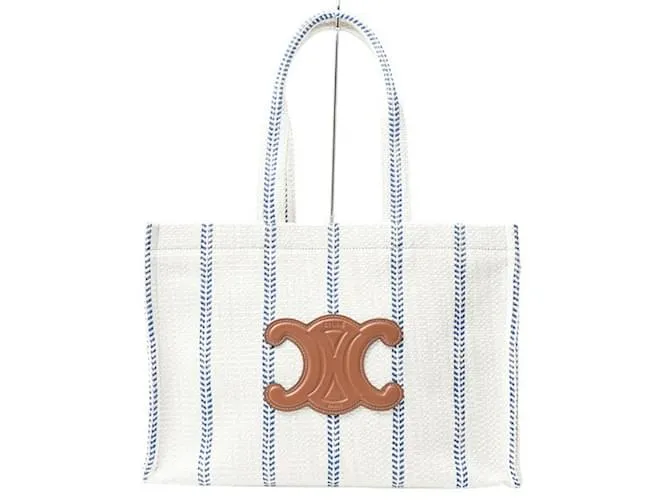 Céline Borsa a mano Cabas Thais Triomphe per donne Celine, grande Bianco Blu